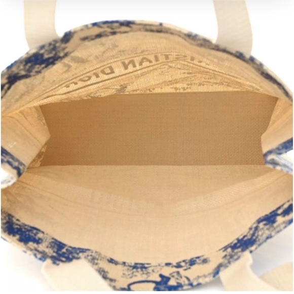 CHRISTIAN DIOR br Straw Dioriviera Tote Blue new - Picture 5 of 8